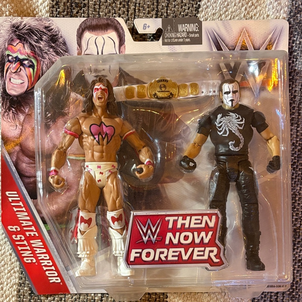 WWE Then Now Forever Ultimate Warrior (White/Pink) & Sting (Black) 2-Pack